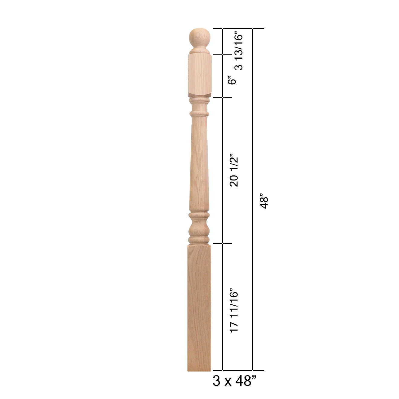 4040MS-48BT - Ball Top Wood Newel