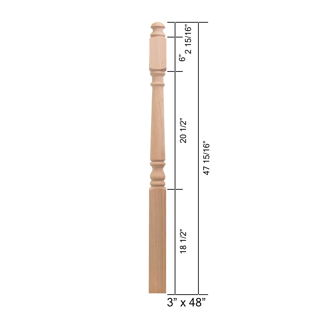 4040MS-48MT - Mushroom Top Wood Newel