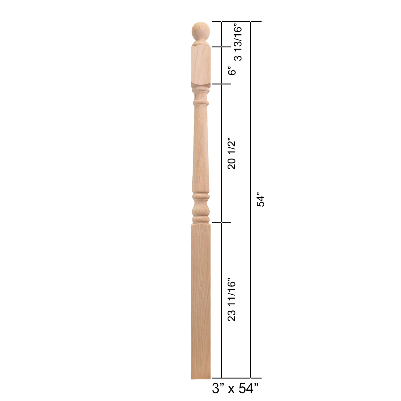 4042MS-54BT - Ball Top Wood Newel