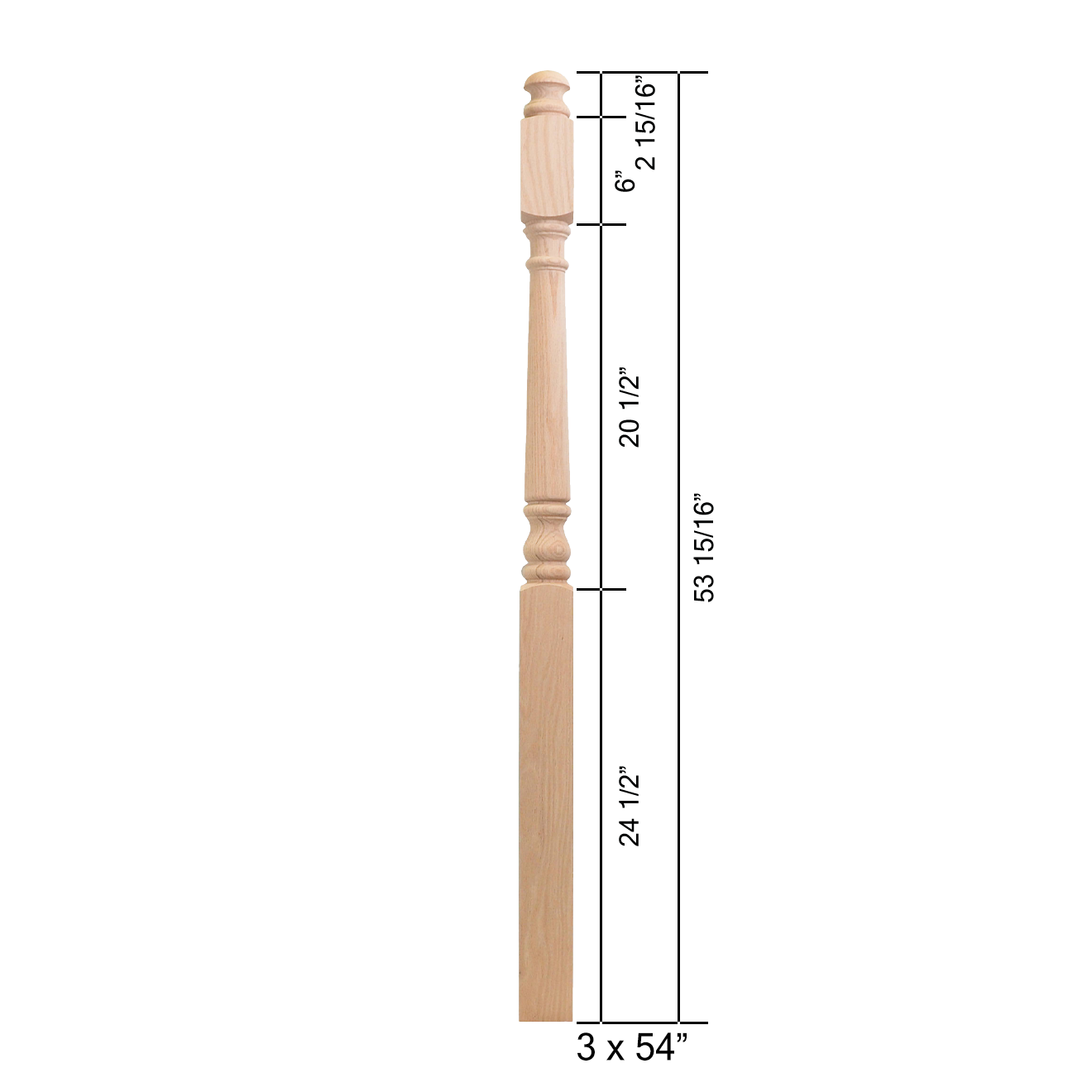 4042MS-54MT - Mushroom Top Wood Newel