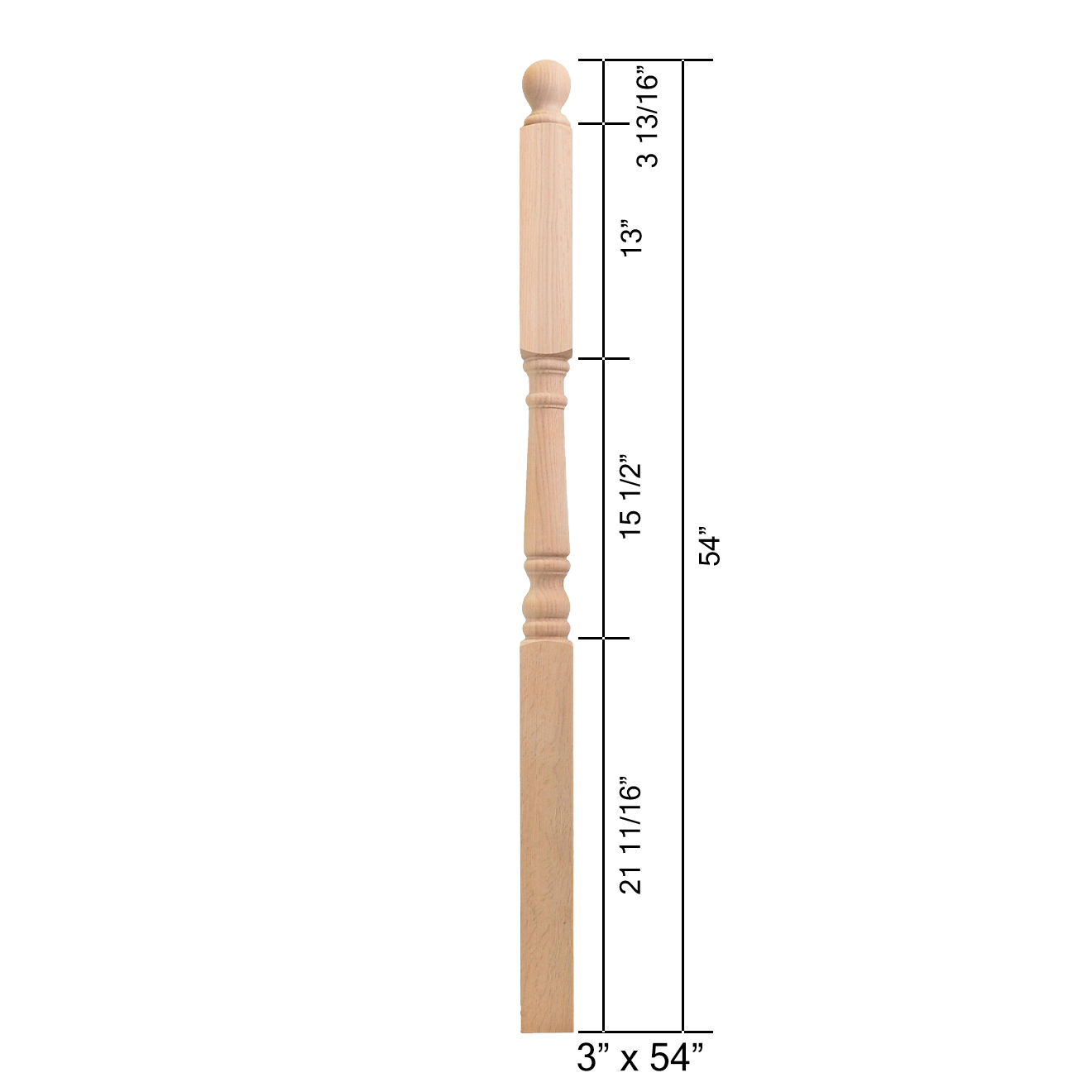 4045MS-54BT - Ball Top Wood Newel
