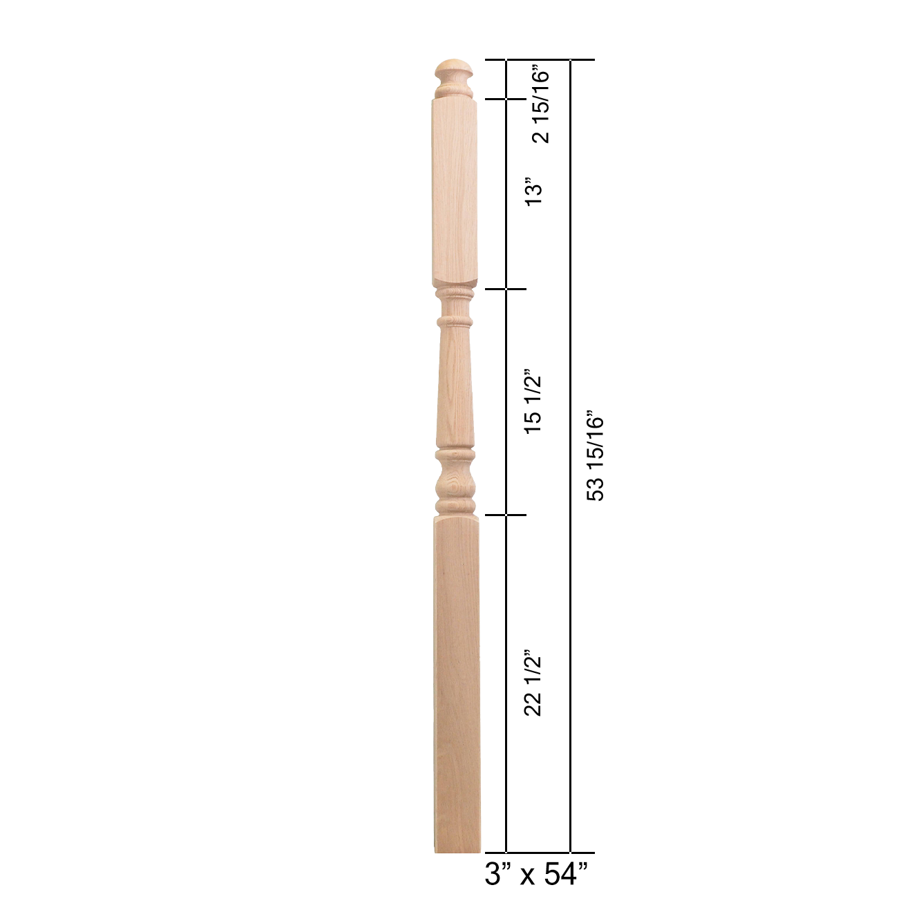 4045MS-54MT - Mushroom Top Wood Newel