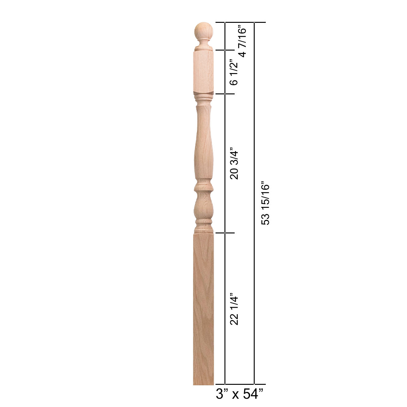 4160-54BT - Ball Top Wood Newel