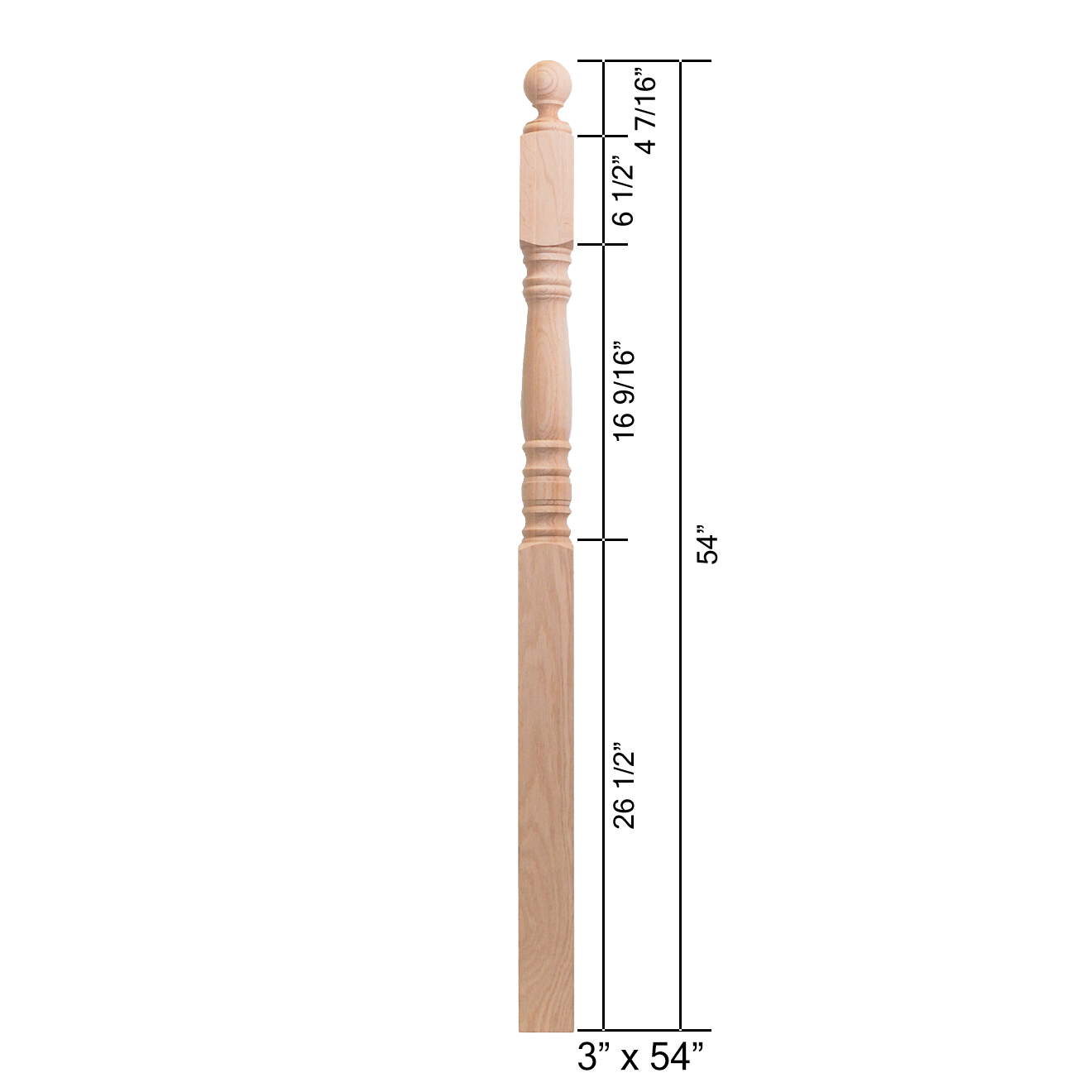 4301-54BT - Ball Top Wood Newel
