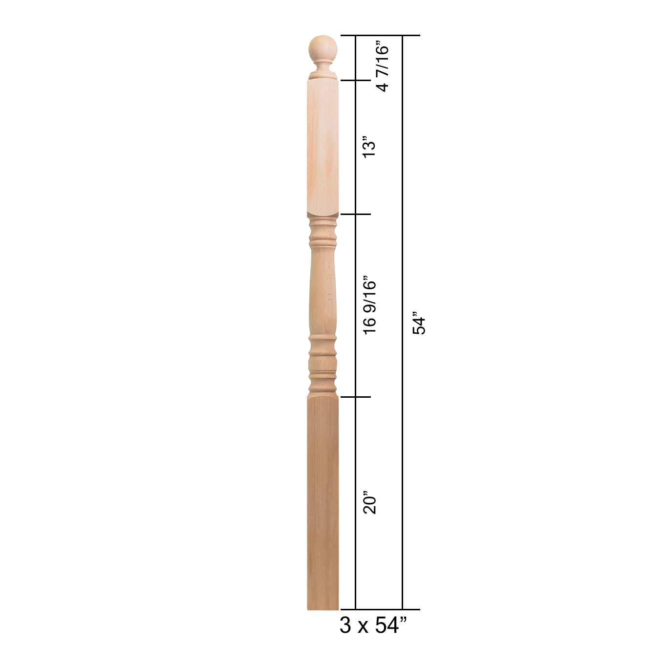 4305-54BT - Ball Top Wood Newel