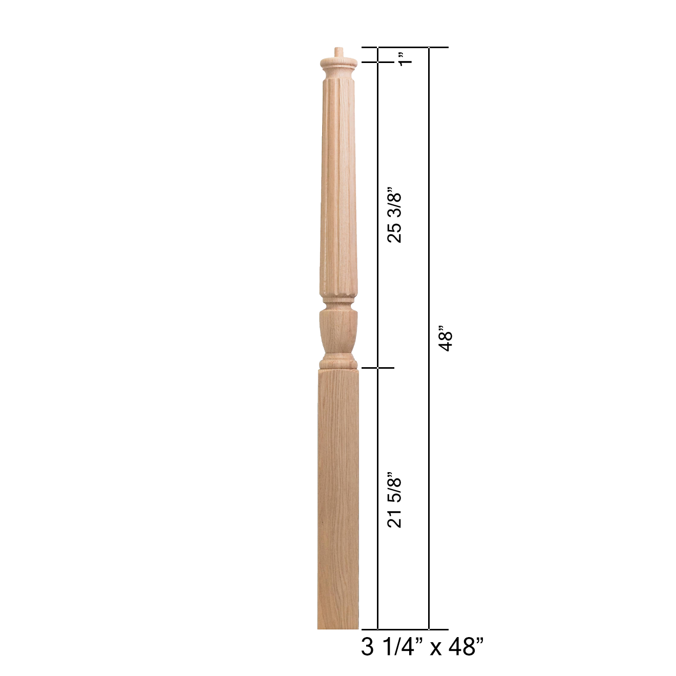 4411-48PT - Pin Top Wood Newel