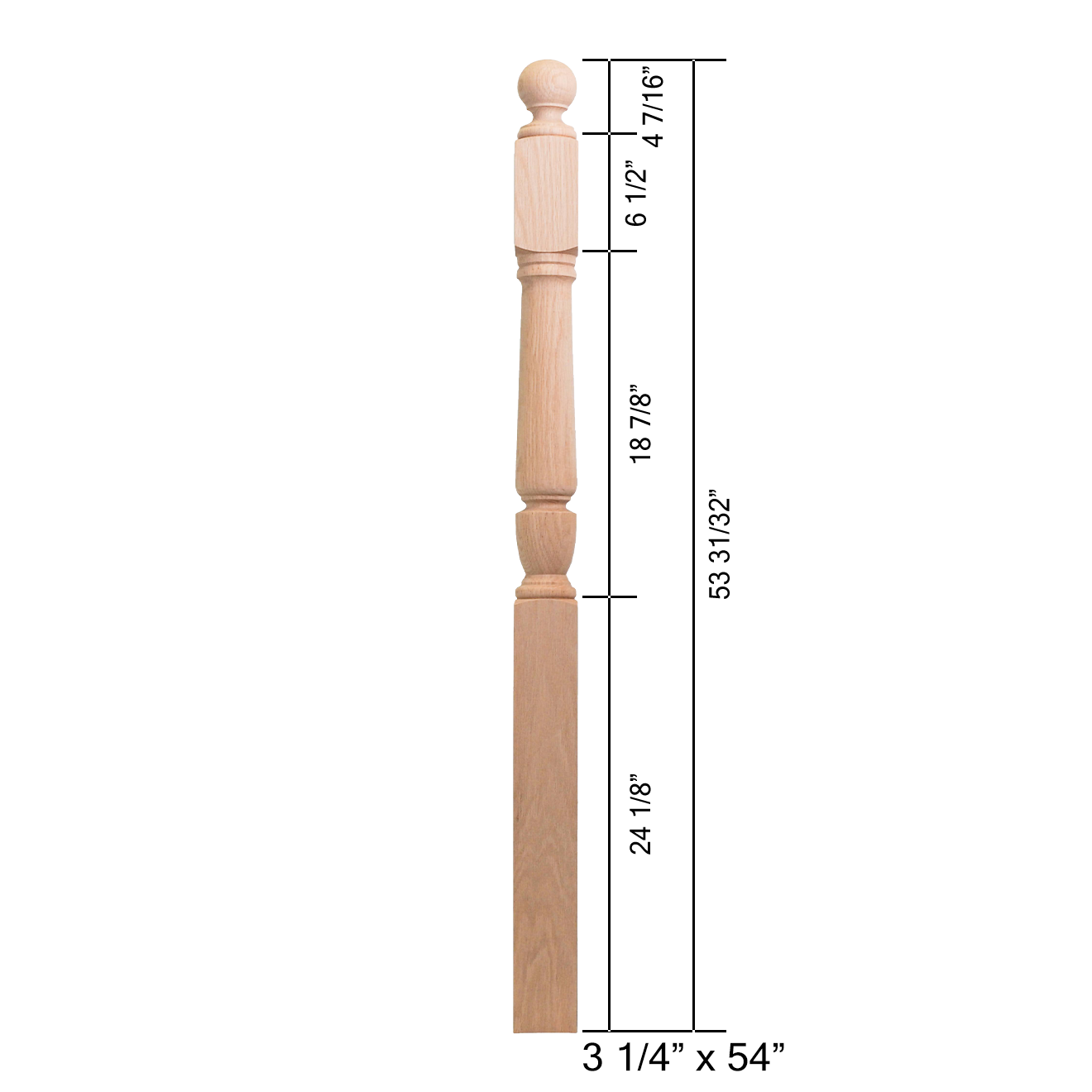 4460-54BT - Ball Top Wood Newel