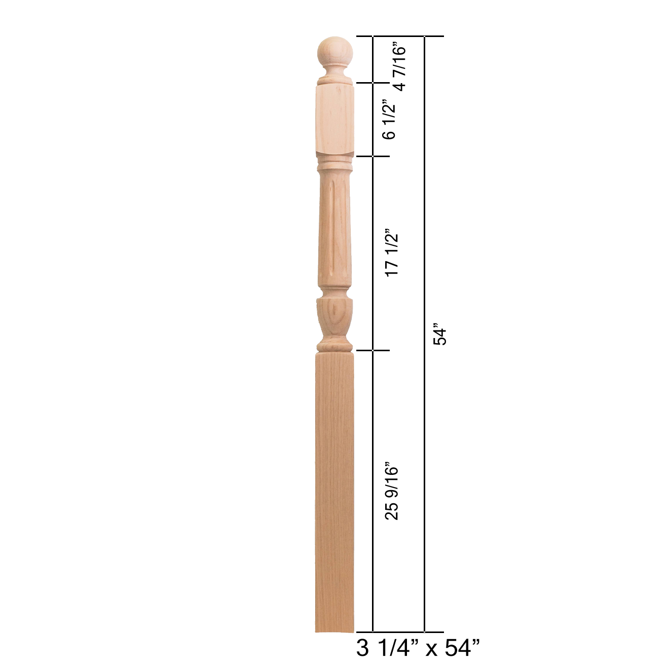 4465-54BT - Ball Top Wood Newel
