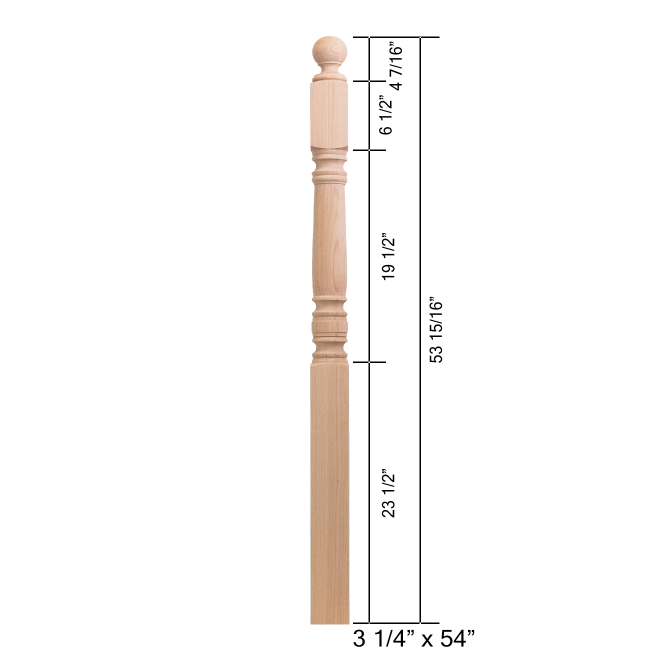 4501-54BT - Ball Top Wood Newel