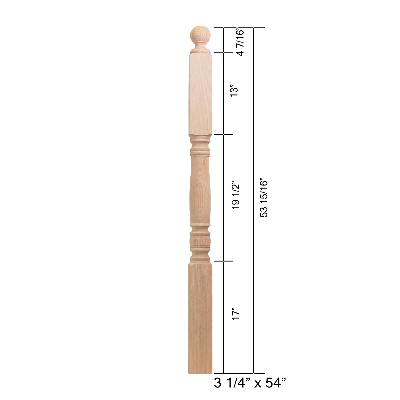 4505-54BT - Ball Top Wood Newel