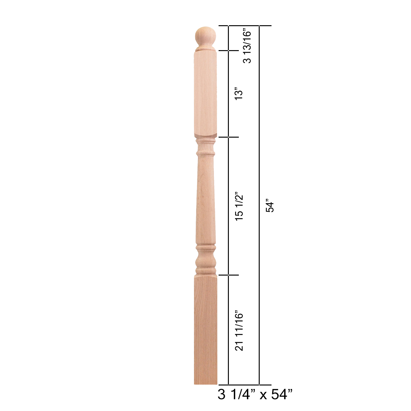 4645-54BT - Ball Top Wood Newel