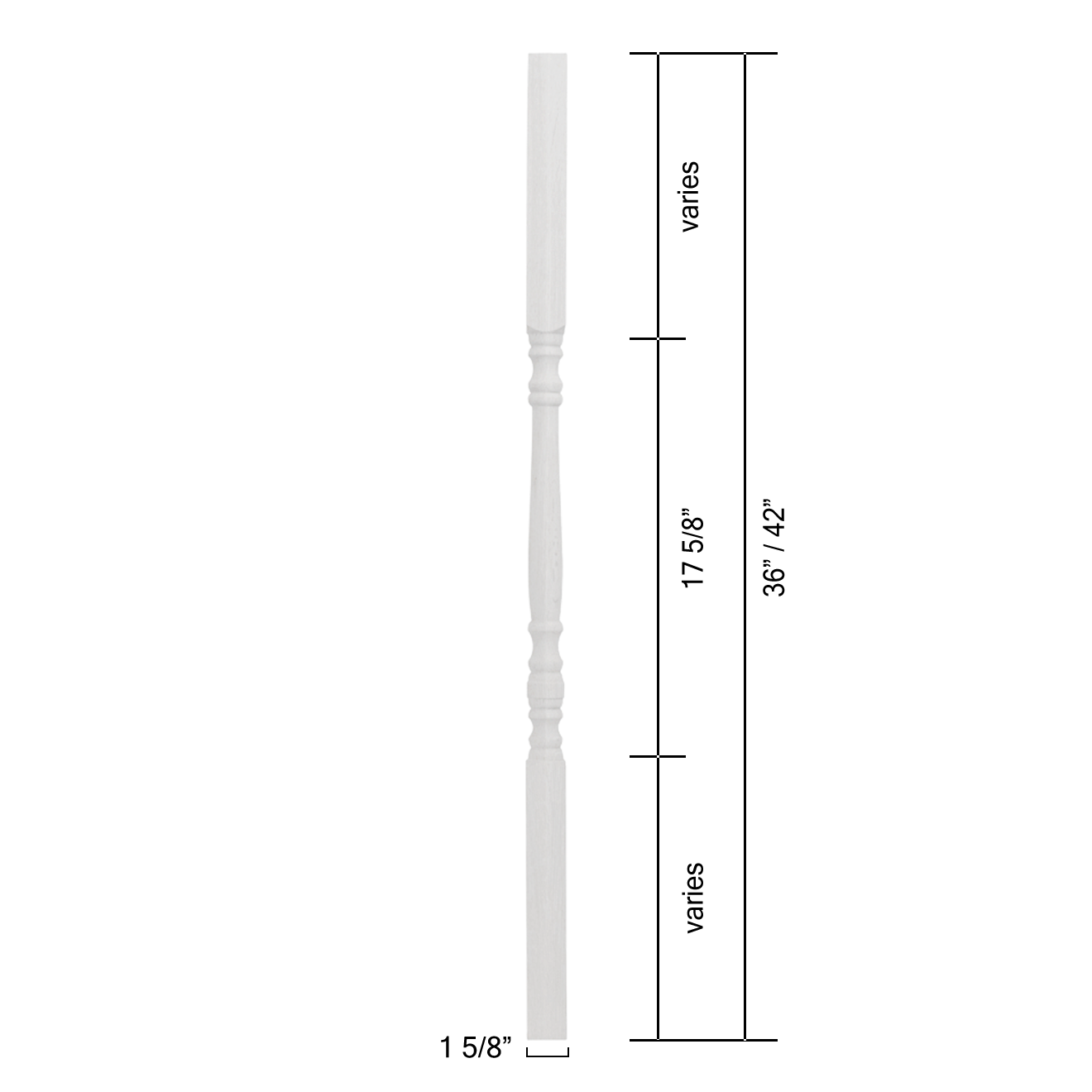 5005 Square Top Wood Baluster