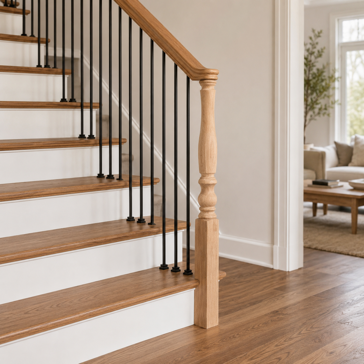 5140-48PT - Pin Top Wood Newel