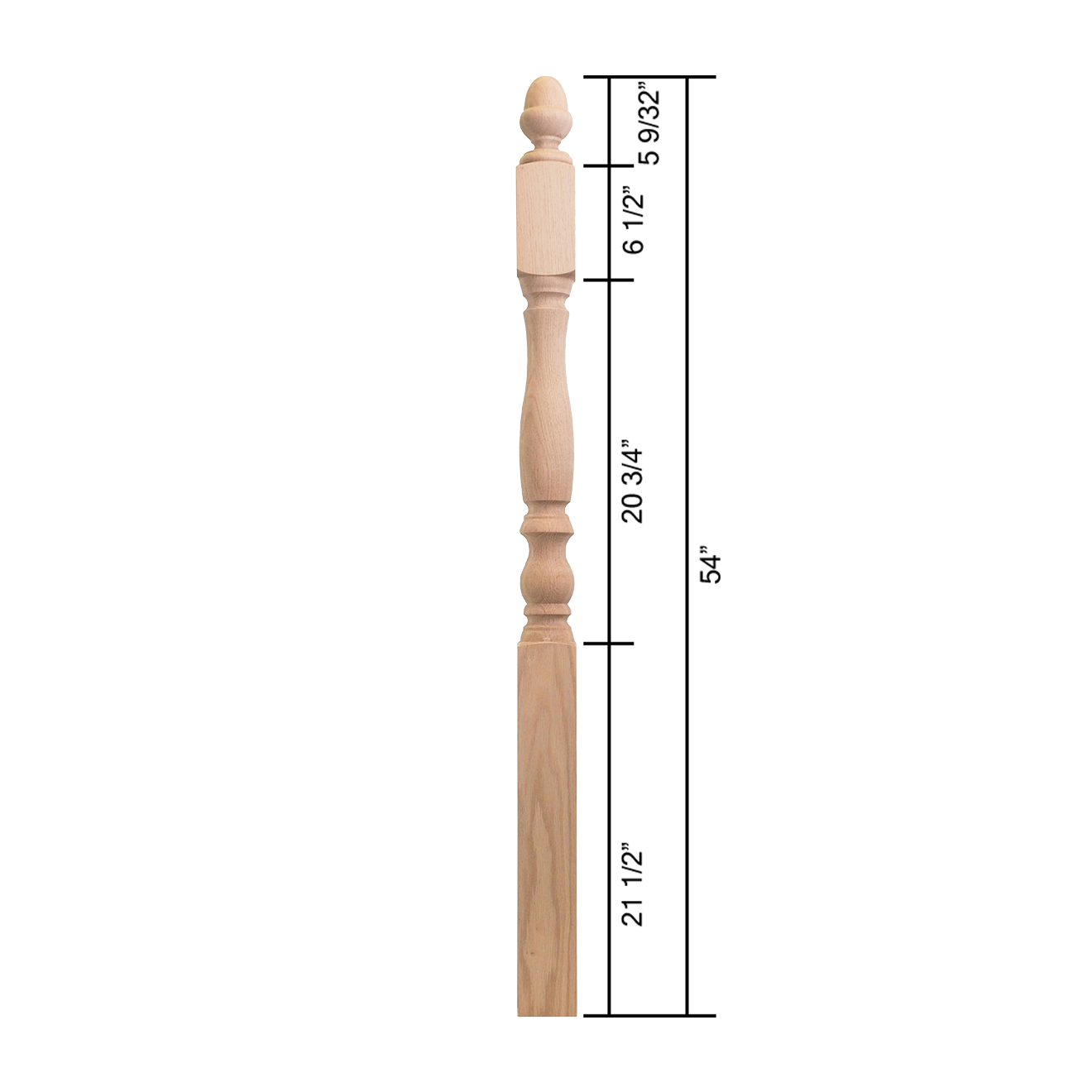 5160-54AT - Acorn Top Wood Newel