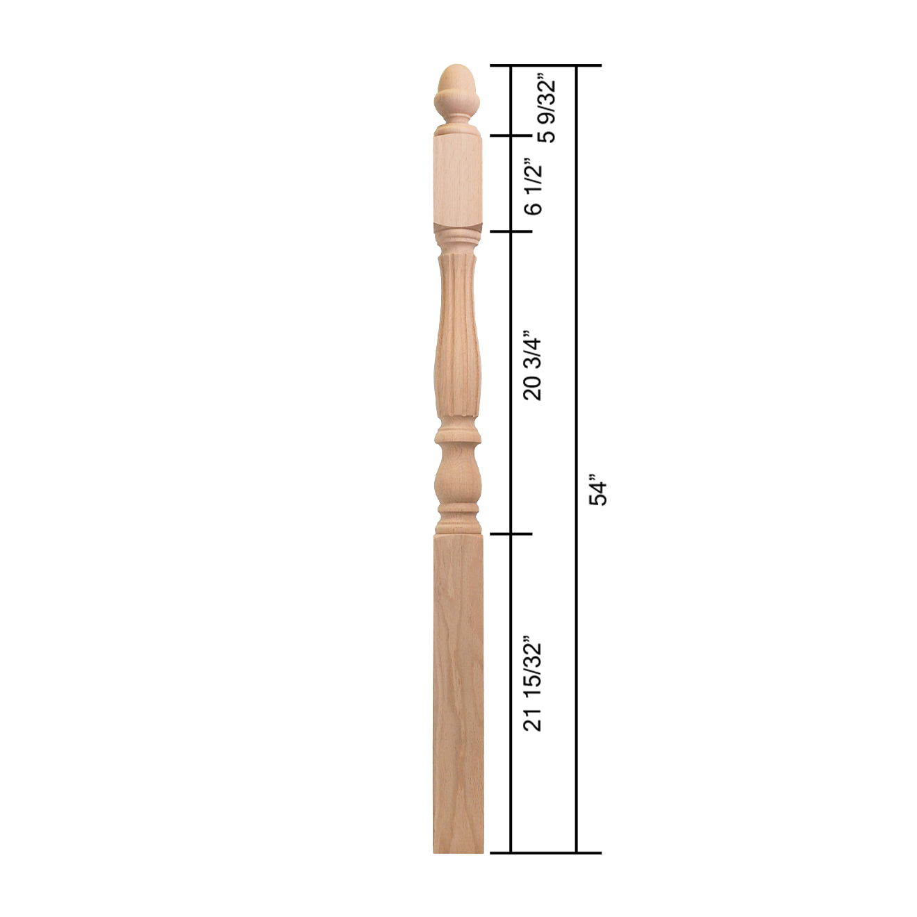 5165-54AT - Acorn Top Wood Newel