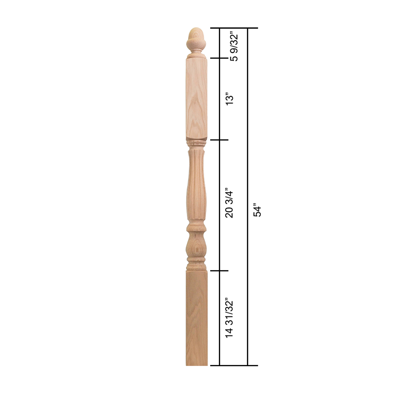 5175-54AT - Acorn Top Wood Newel