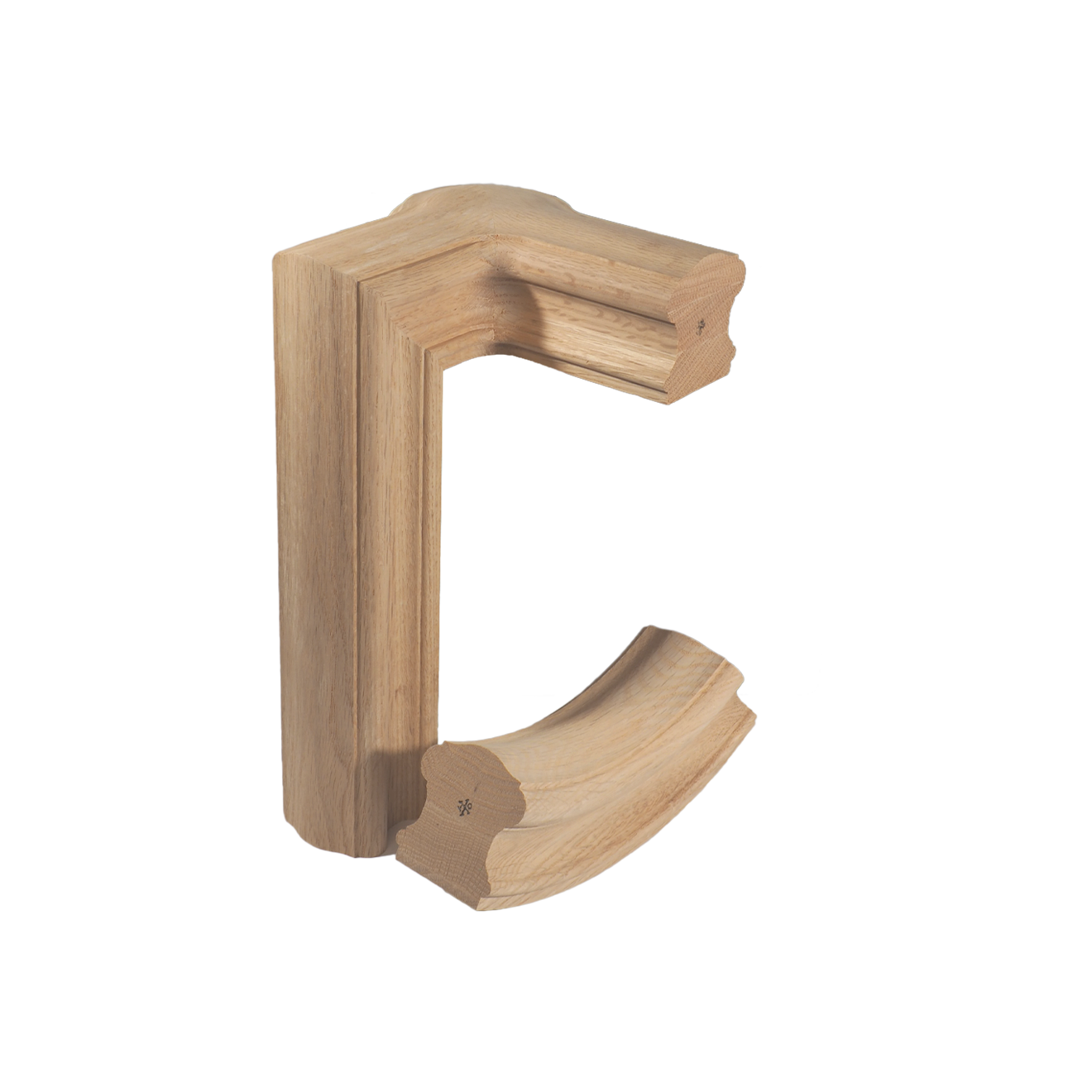 Handrail Fitting 86 - Right Hand 2 Riser w/ Cap