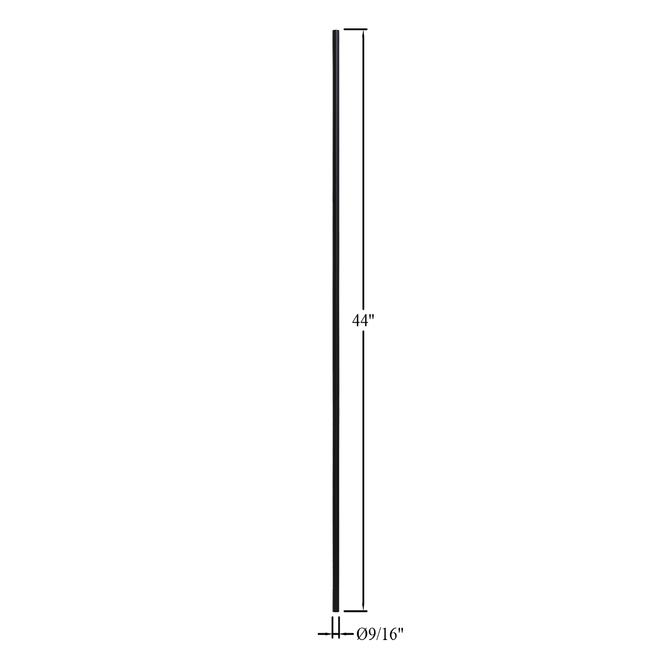 T-8.1  - 9/16" Round Metal Baluster - Plain