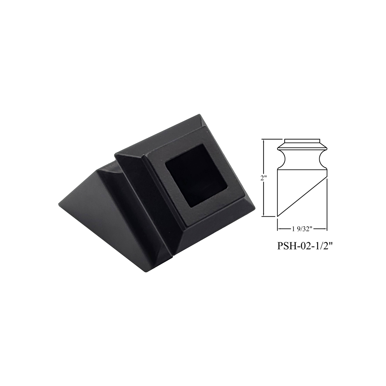ALPSH-02 - 1/2" Square Baluster Shoe - Angled Square