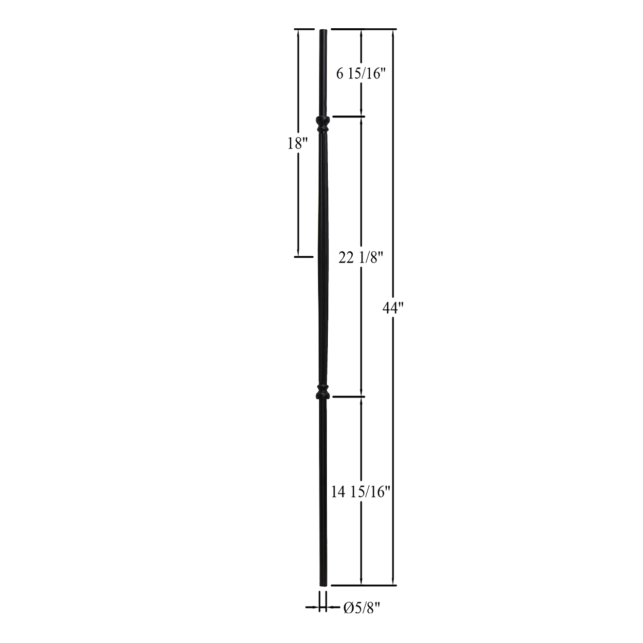 RT-44 - 5/8" Round Metal Baluster - Venetian