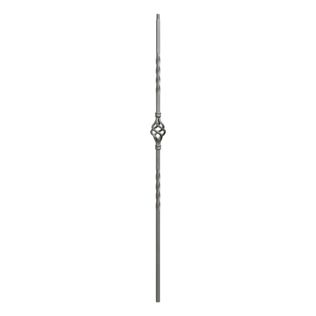 T-04 - 1/2" Square Metal Baluster - Single Basket