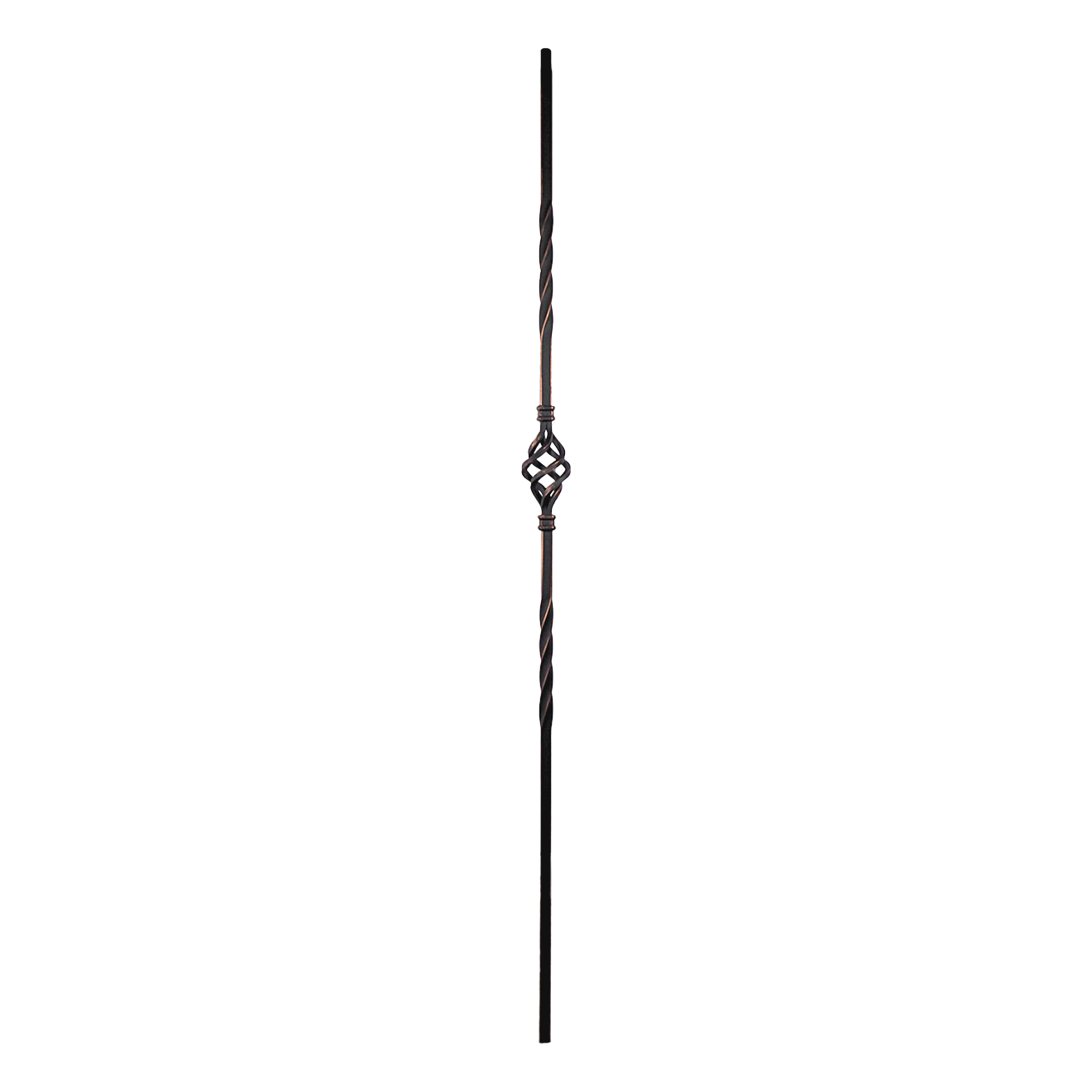T-04 - 1/2" Square Metal Baluster - Single Basket