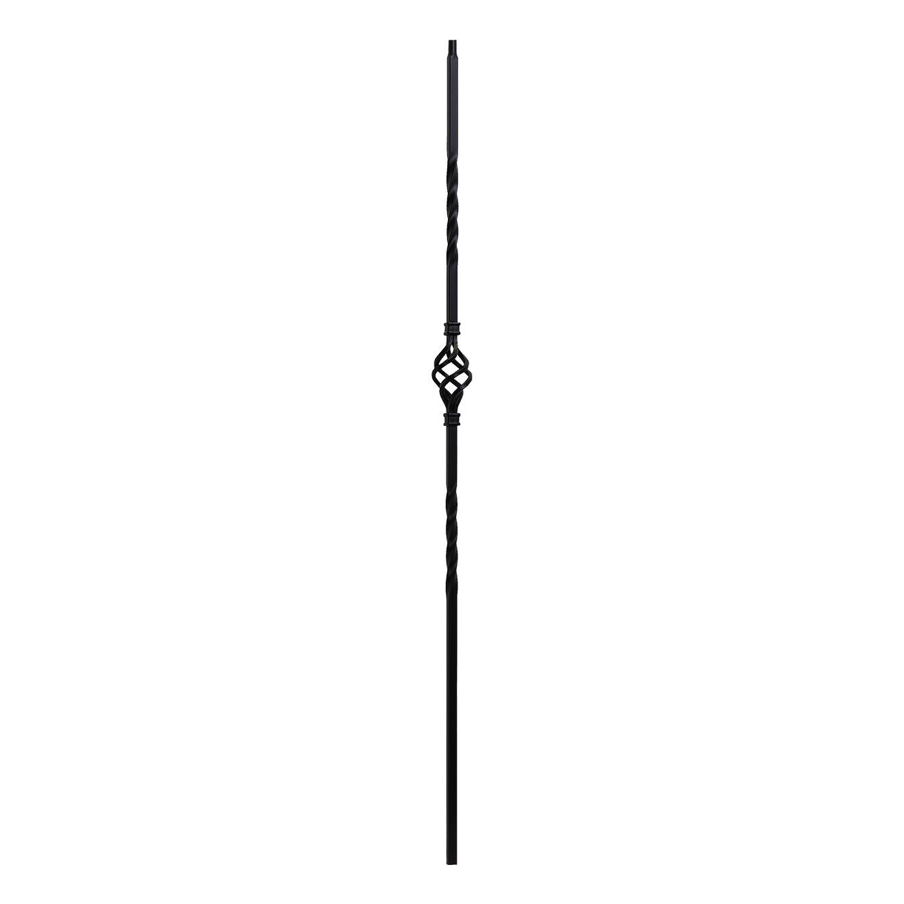 T-04 - 1/2" Square Metal Baluster - Single Basket