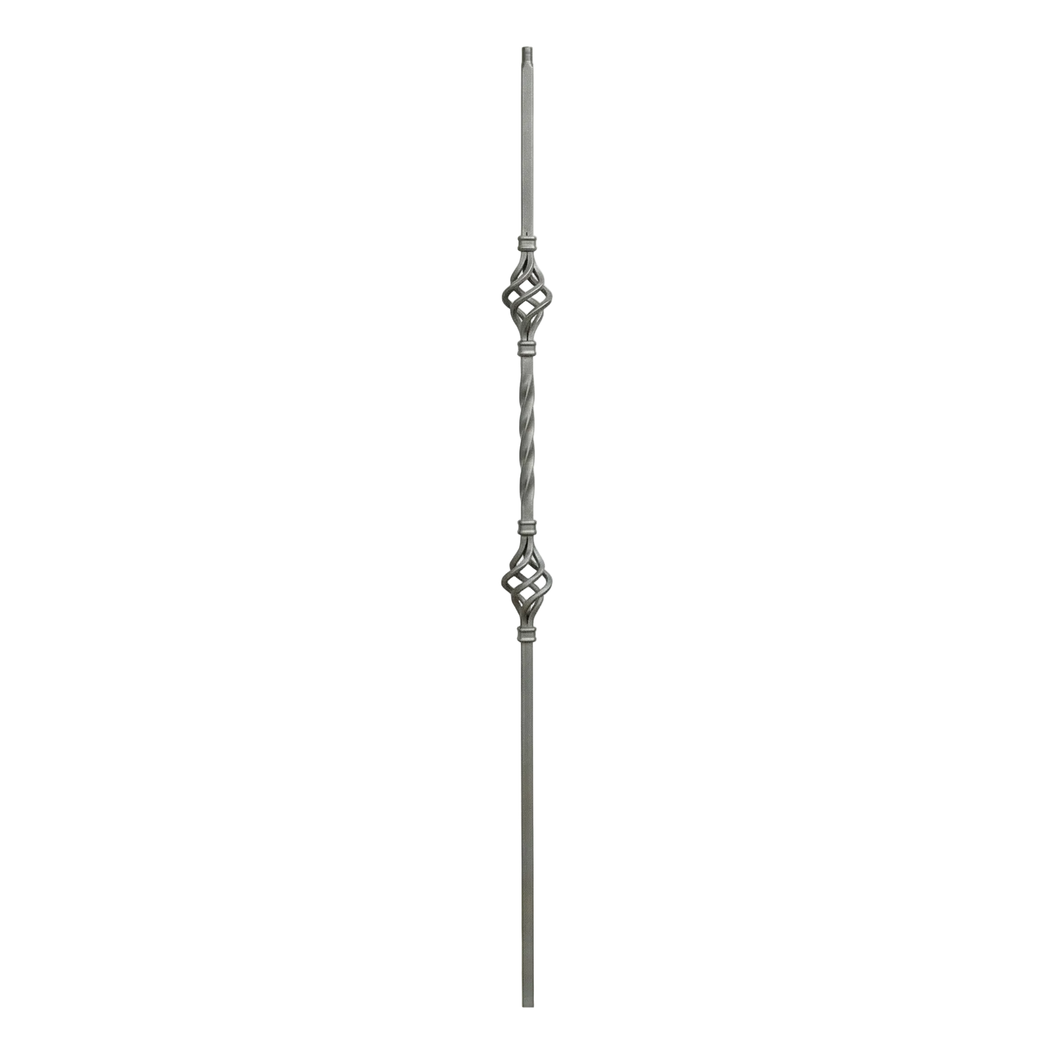 T-05 - 1/2" Square Metal Baluster - Double Basket
