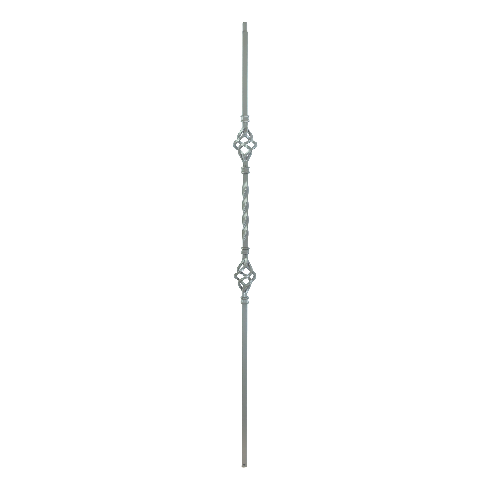 T-05 - 1/2" Square Metal Baluster - Double Basket