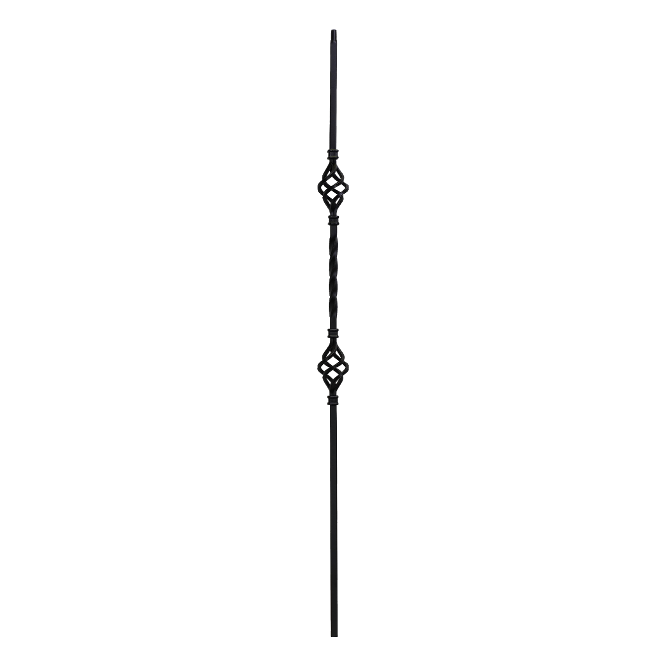 T-05 - 1/2" Square Metal Baluster - Double Basket