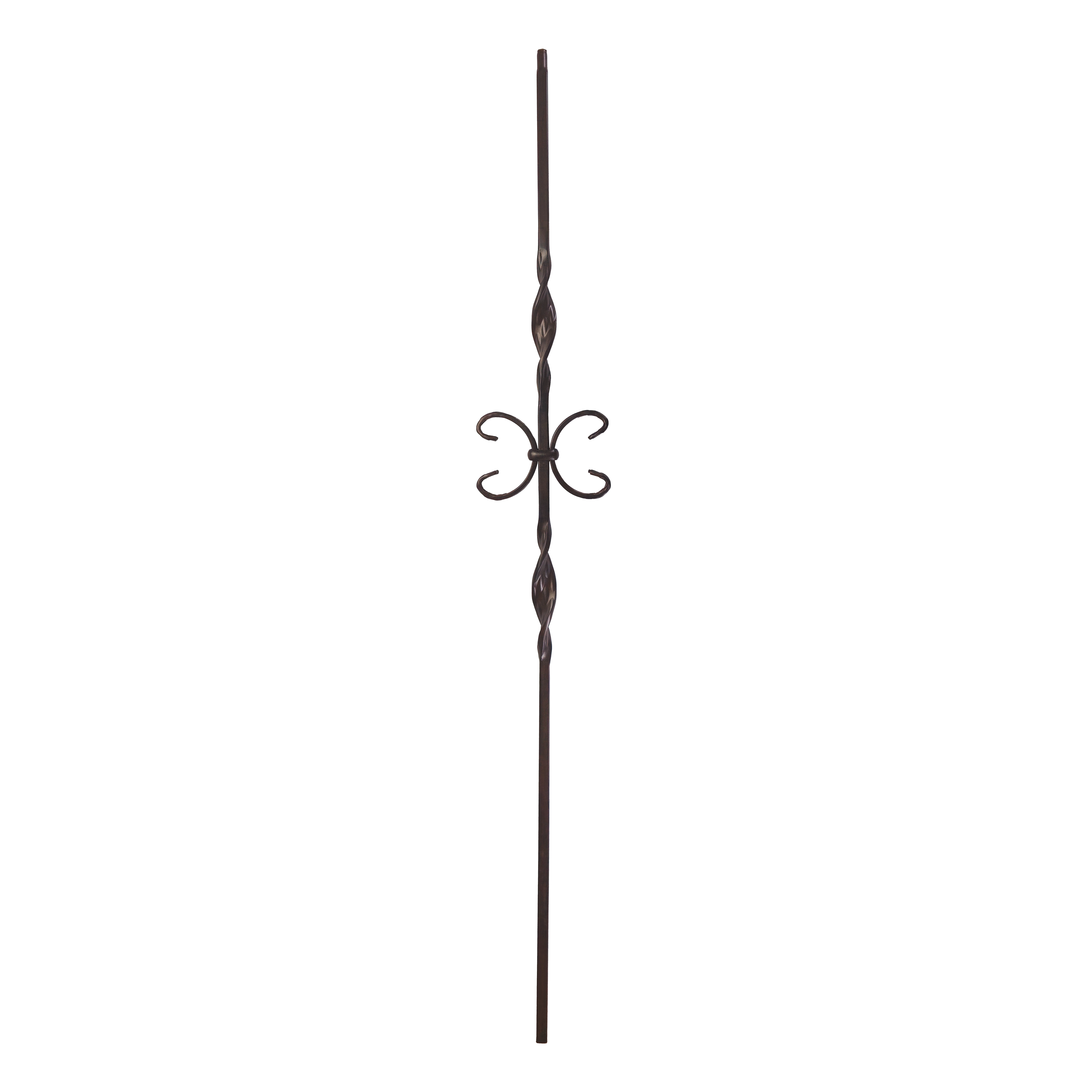 T-1.10 - 1/2" Square Metal Baluster - Double Ribbon w/ Butterfly