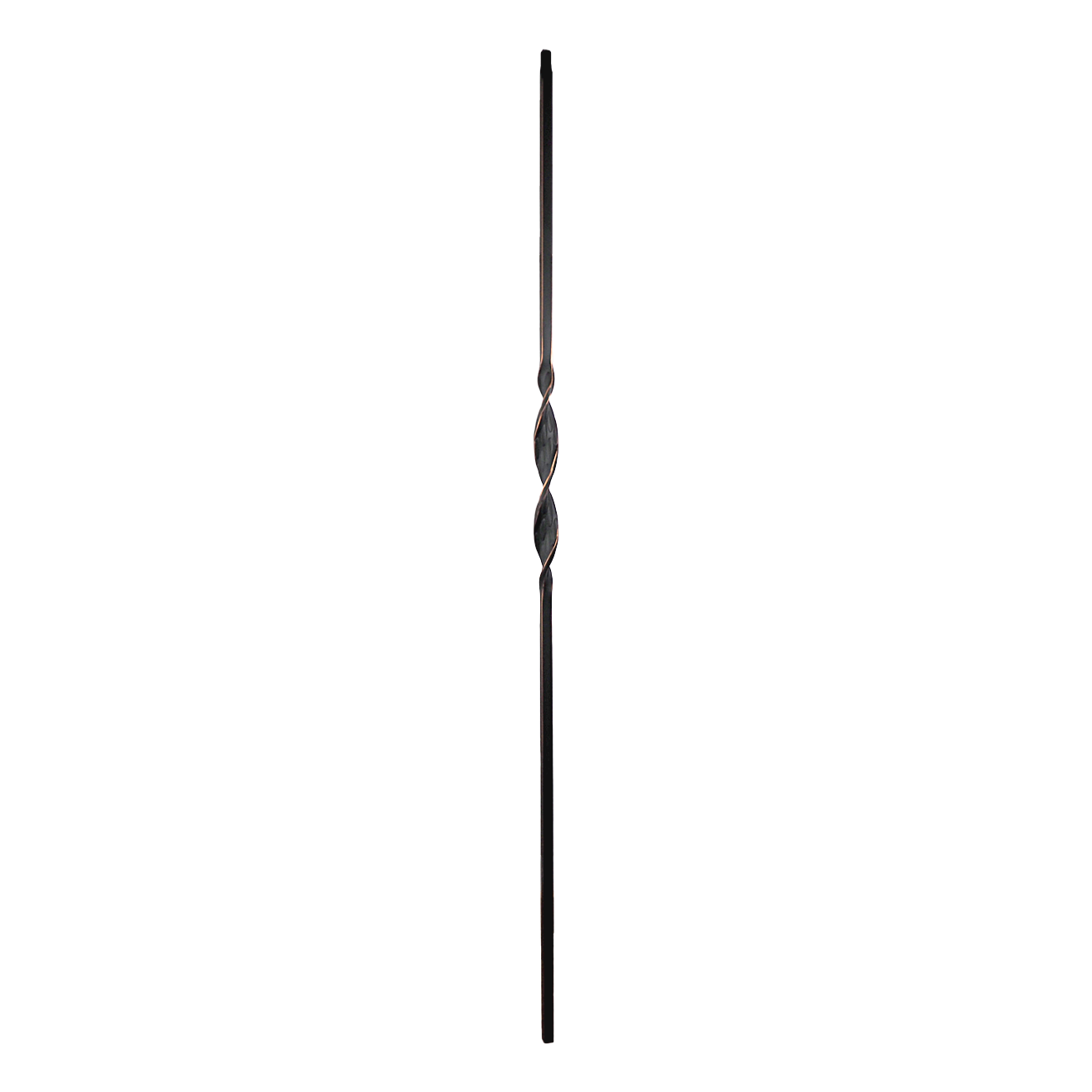 T-1.5 - 1/2" Square Metal Baluster - Ribbon Twist