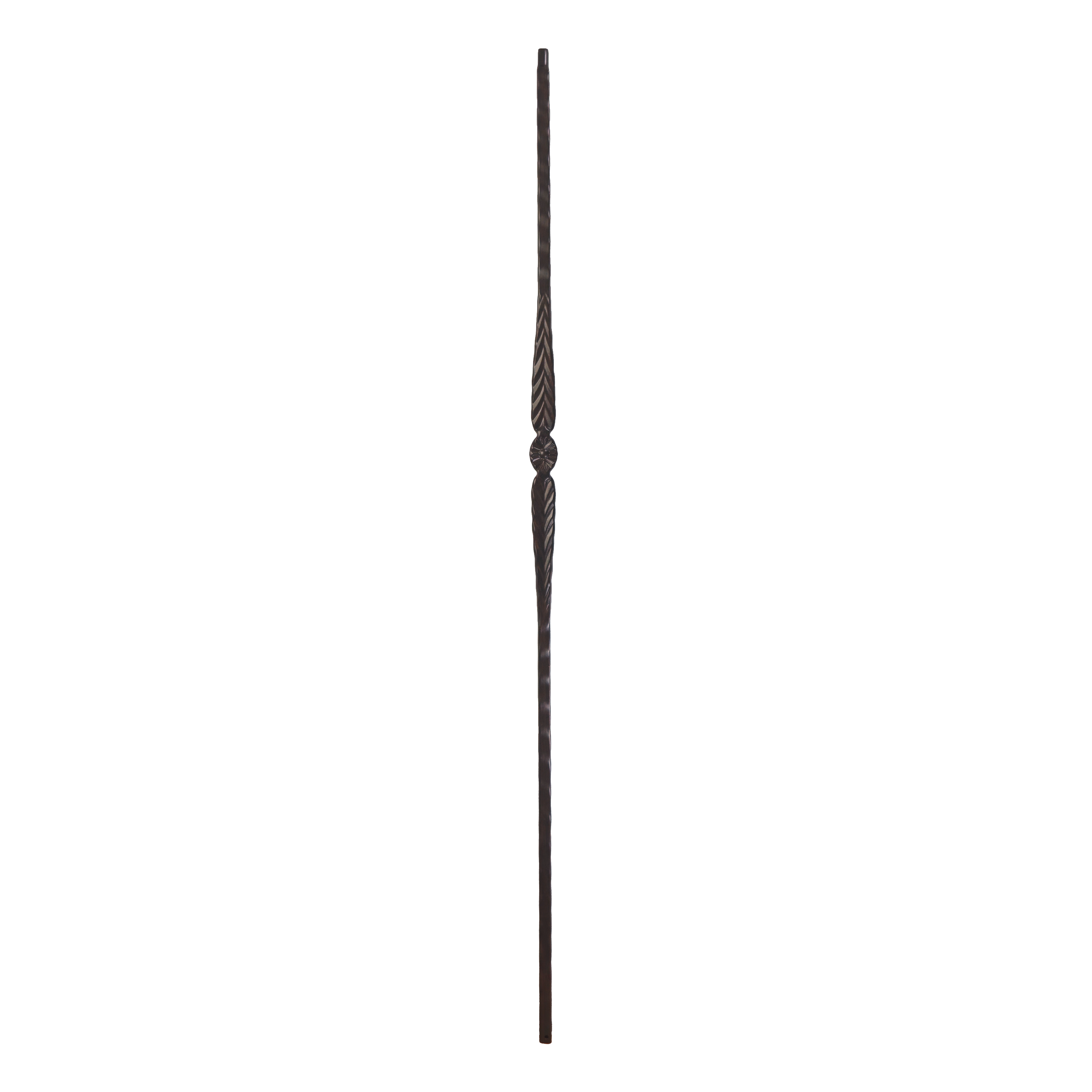 T-19HE - 9/16" Hammered Edge Metal Baluster - Single Feather