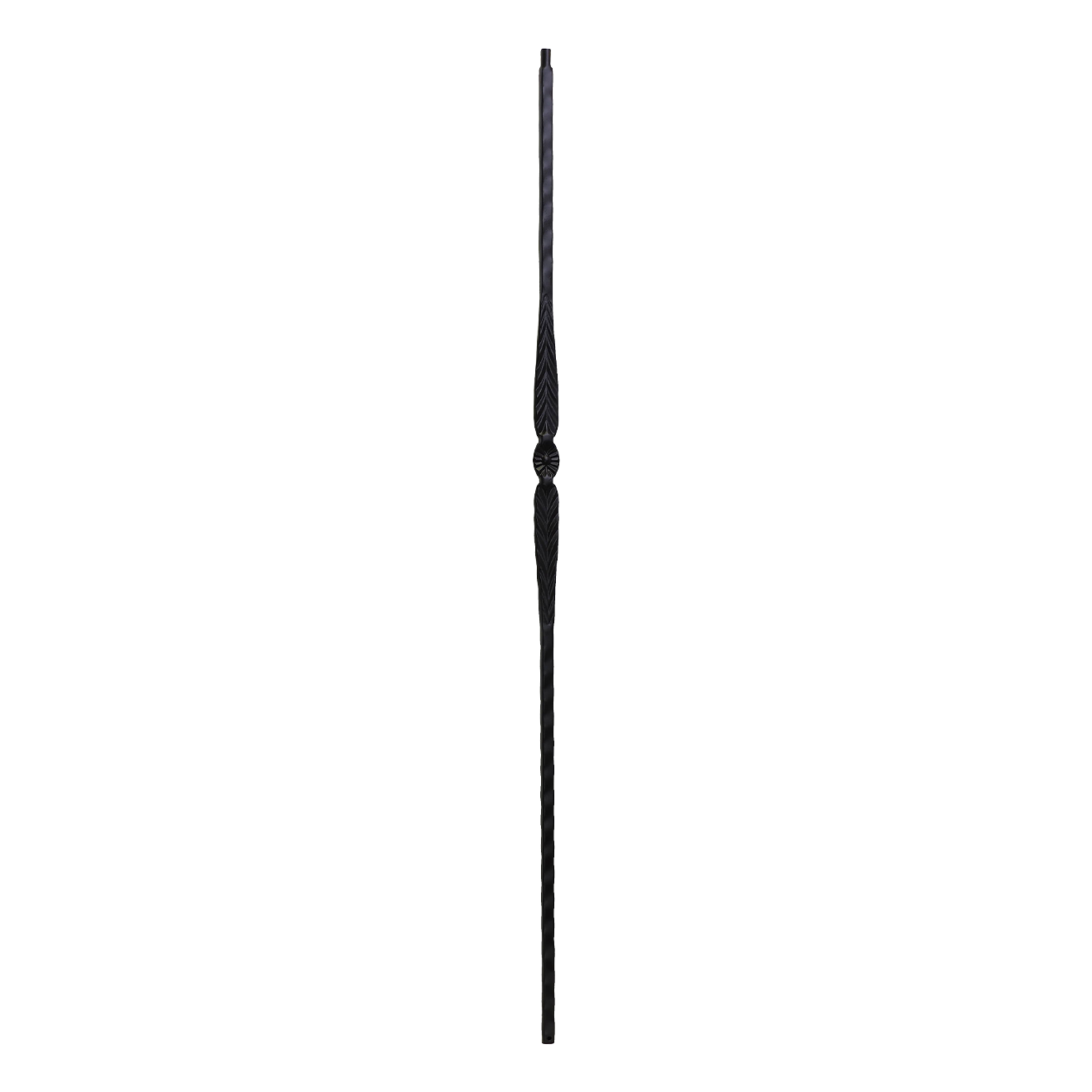 T-19HE - 9/16" Hammered Edge Metal Baluster - Single Feather