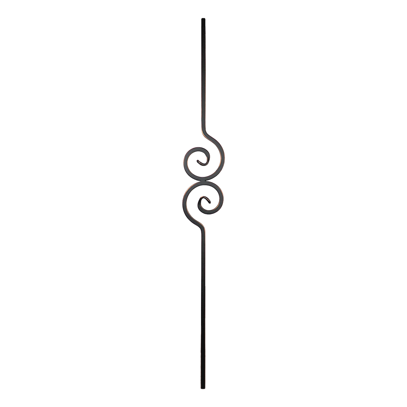 T-2.10.1 - 1/2" Square Metal Baluster - Spiral Scroll