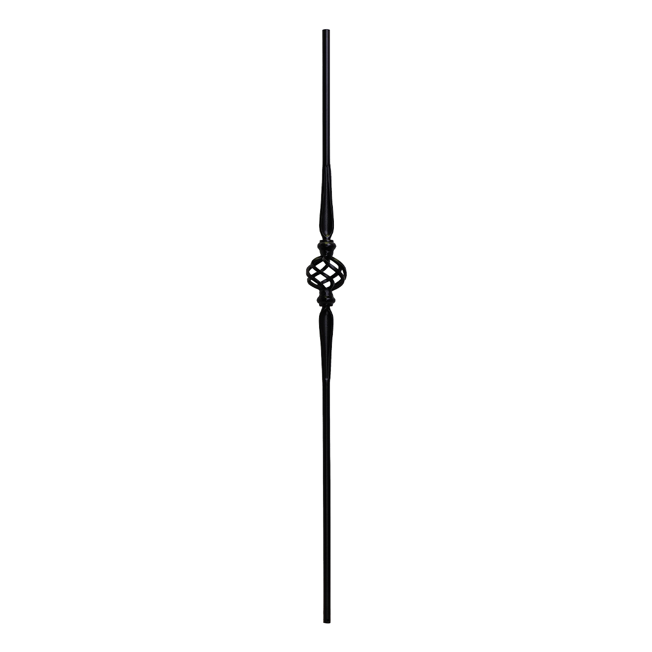 T-2.11.16 - 9/16" Round Metal Baluster - Single Basket w/ Spoons