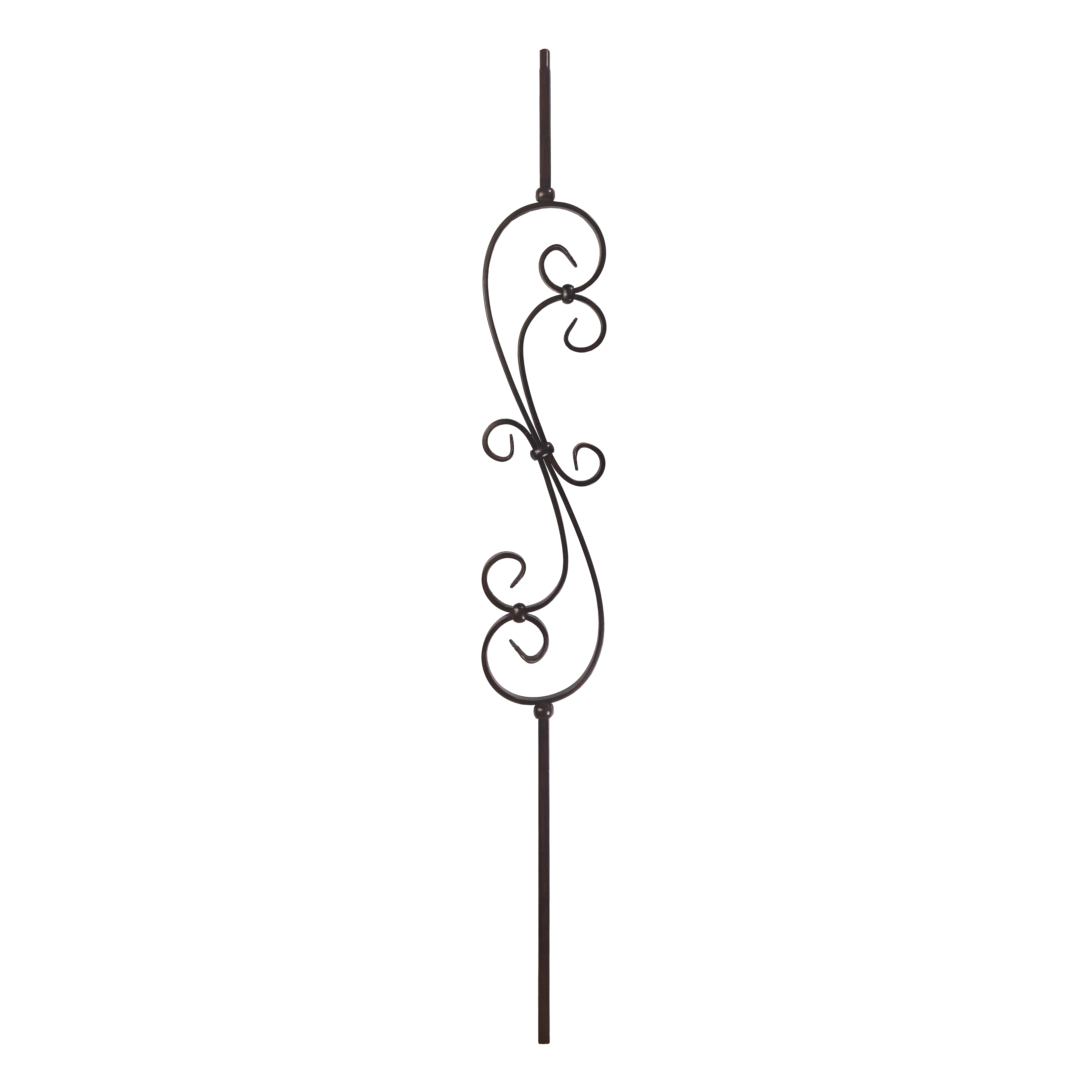 T-56 - 1/2" Square Metal Baluster - S Scroll