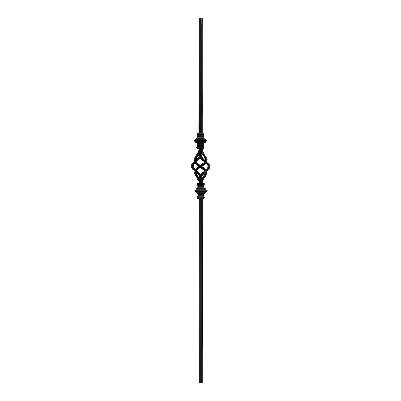 T-62 - 1/2" Square Metal Baluster - Double Knuckle w/ Basket