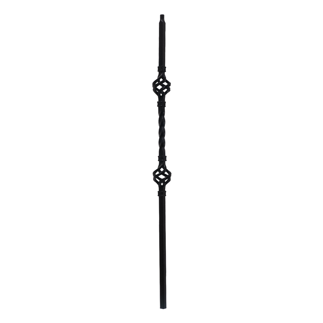 T-MG2BASK44 - 3/4" Mega Square Metal Baluster - Double Basket