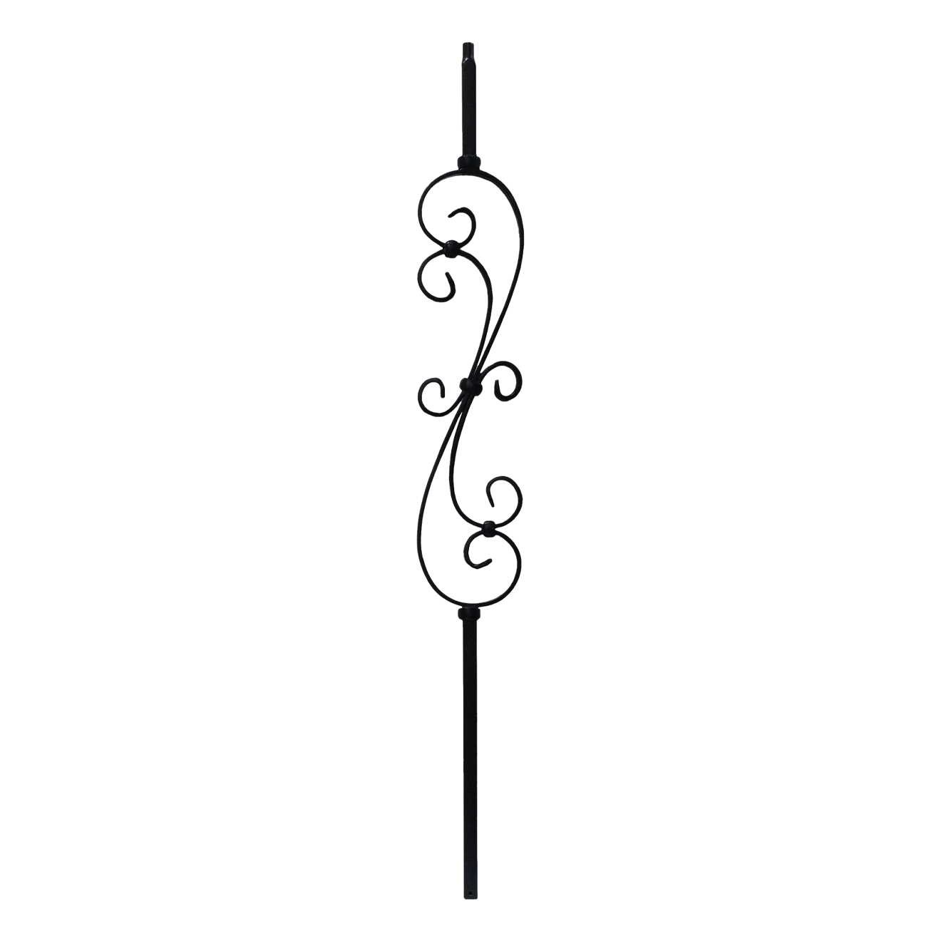 T-MG60144 - 3/4" Mega Square Metal Baluster - S Scroll