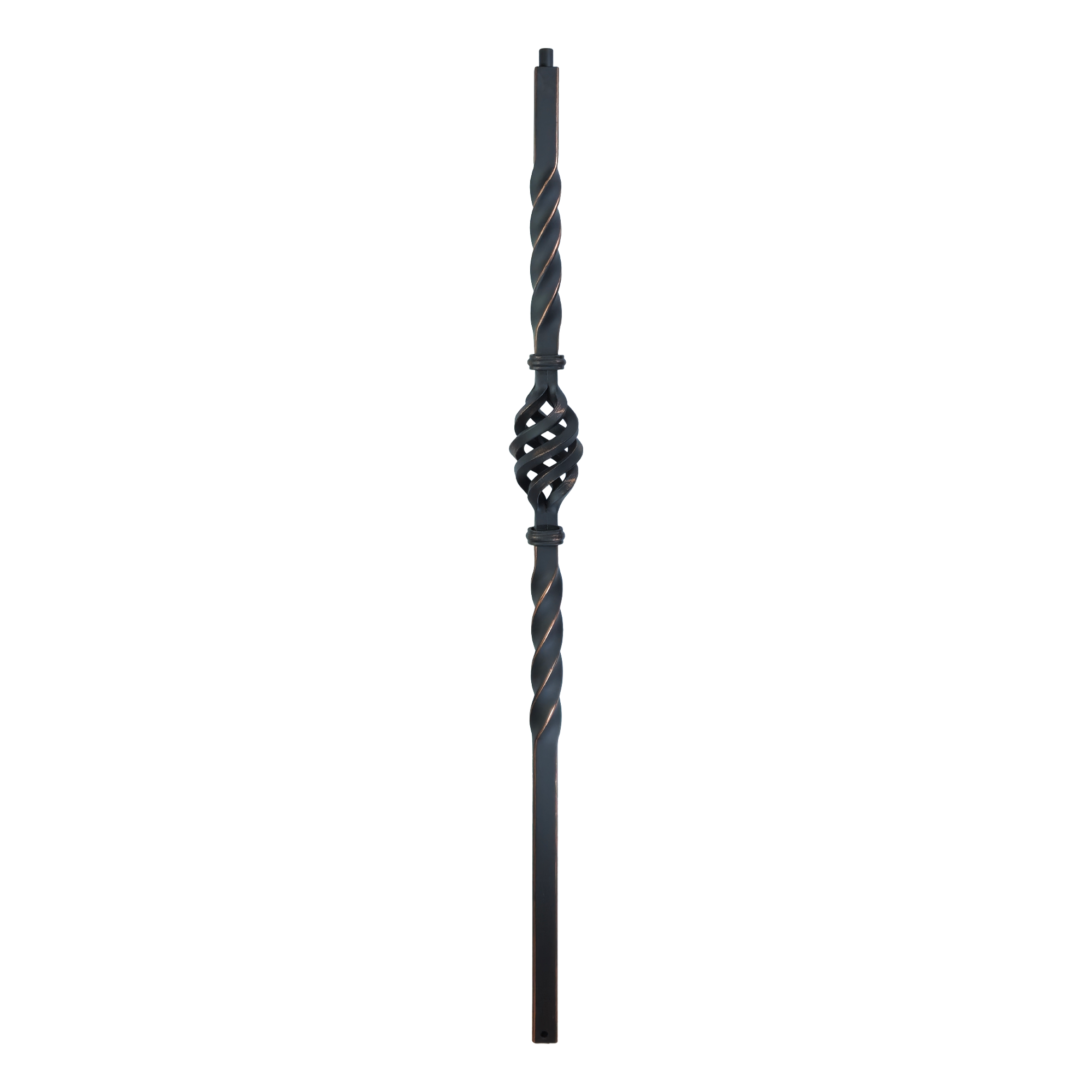 T-NWLBASK48 - 1-3/16" Square Metal Newel - Basket w/ Twist
