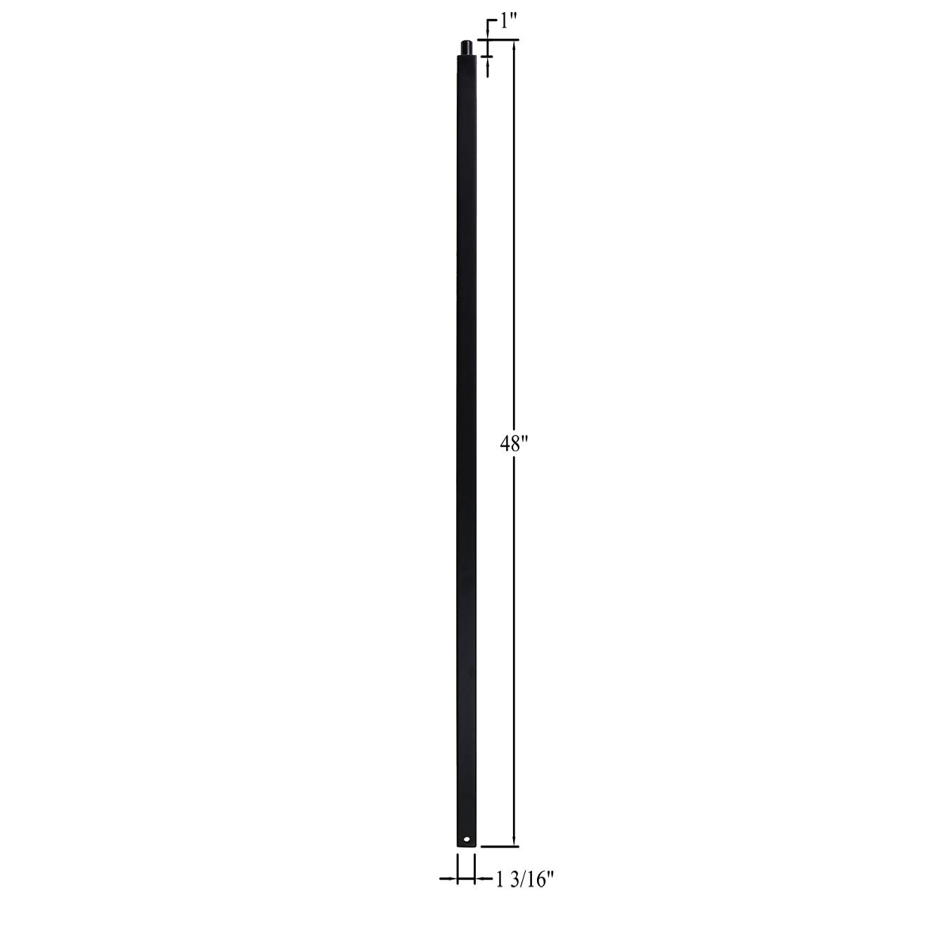 T-NWLPLA48 - 1-3/16" Square Metal Newel - Plain