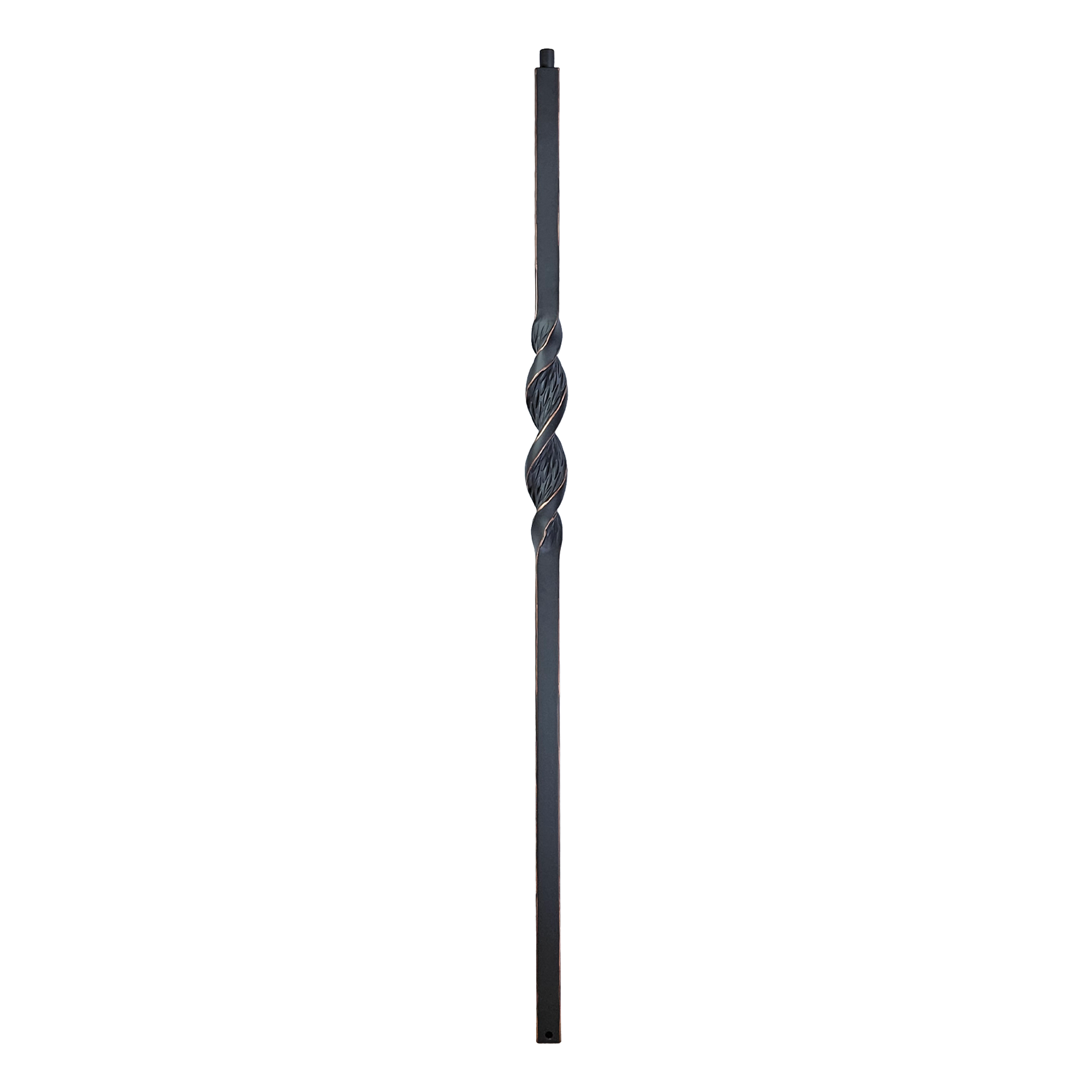 T-NWLRIB48 - 1-3/16" Square Metal Newel - Ribbon Twist