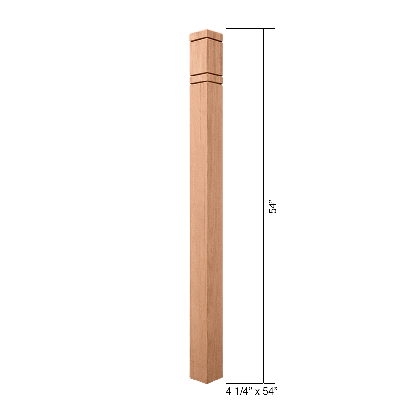 V-4 1/4 - Blank Wood Newel w/ Groove